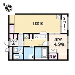 レオパレス清知 1階1LDKの間取り