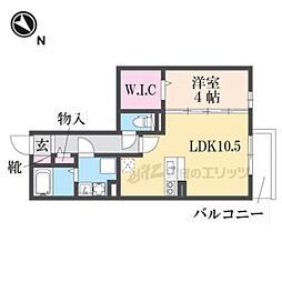 ボンヌ・シャンスDeux 1LDKの間取図画像