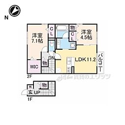 サンシャイン北斗 2LDKの間取図画像
