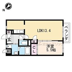 ステージ橘B棟 1LDKの間取図画像