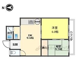 ドリームマンションB棟 2DKの間取図画像