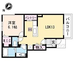 LakeWest-西の湖- 1LDKの間取図画像