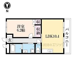 フリーダム岩根中央 1LDKの間取図画像