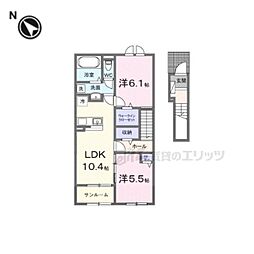 ヴァンヴェール彦根RS 2LDKの間取図画像