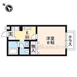 グランディール守山 1Kの間取図画像
