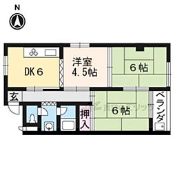 エクセル篠原 3DKの間取図画像