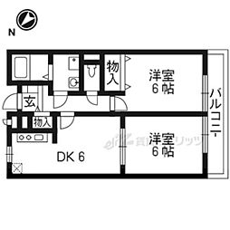 カサ・ピスタ 2DKの間取図画像