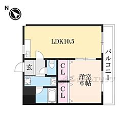 ポレールさかえ 1LDKの間取図画像