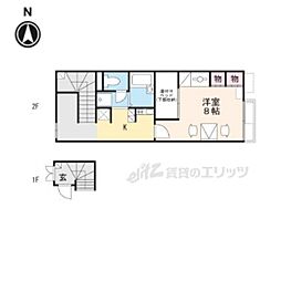 レオパレス藤の木2 1Kの間取図画像
