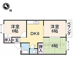 アベニュー松原B 3DKの間取図画像