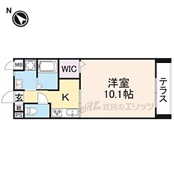 プリマヴェーラ2 1Kの間取図画像