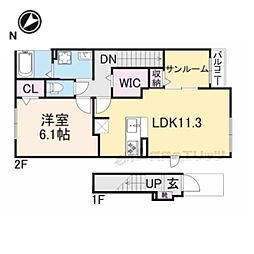 メルカートエスト 1LDKの間取図画像
