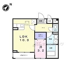 メゾン・ド・K 天神川 1LDKの間取図画像