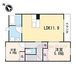 ミラ 2LDKの間取図画像