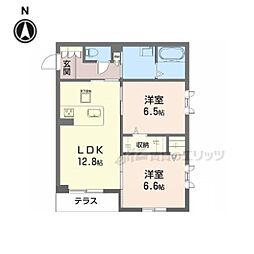 ディモーラB 2LDKの間取図画像