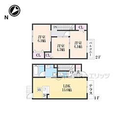 セントリビエ上清草 3LDKの間取図画像