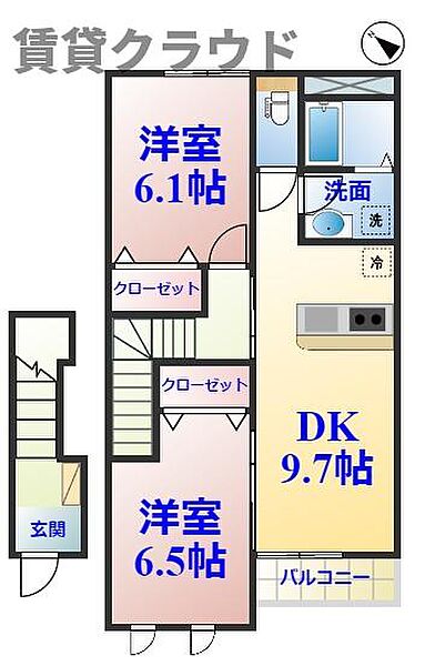 プランドール ｜千葉県市原市五井(賃貸アパート2DK・2階・52.89㎡)の写真 その2