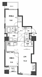 シティハイムコスモ 2LDKの間取図画像