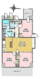 セザール苗穂 3LDKの間取図画像