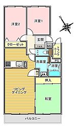 ロピア稲積公園2 3LDKの間取図画像