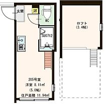 ハーモニーテラス大森東 205 ｜ 東京都大田区大森東２丁目5-1（賃貸アパート1R・2階・11.94㎡） その2