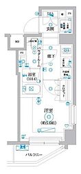 セジョリ横浜鶴見III 5階1Kの間取り