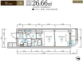 ラフィスタ本蓮沼II 503 ｜ 東京都板橋区蓮沼町56-2（賃貸マンション2K・5階・26.66㎡） その2