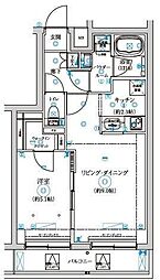 セジョリ中野富士見町 4階1LDKの間取り