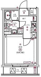 VERXEEDαAYASE 2階1Kの間取り