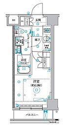セジョリ横浜睦町 4階1Kの間取り
