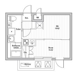 アーバンパーク東向島 1DKの間取図画像