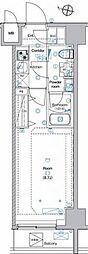 アンベリール亀戸パーク 1Kの間取図画像