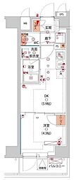 ハーモニーレジデンス東京サウス大塚 1DKの間取図画像