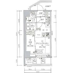 メインステージ南砂町 1DKの間取図画像