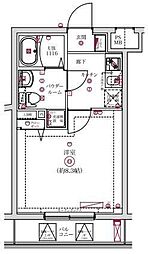 レンティーヴァ綾瀬 1Kの間取図画像