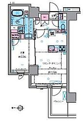 ジェノヴィア四谷三丁目グリーンヴェール 1LDKの間取図画像