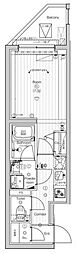PREMIUMCUBE東中野 1Kの間取図画像