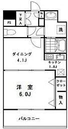selene自由ケ丘 1DKの間取図画像