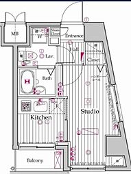 ガラ・ステージ南大塚 1Kの間取図画像