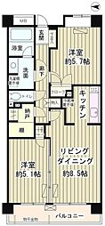レジデンスシャルマン林試の森 2LDKの間取図画像
