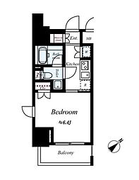 グランフォース町屋 1Kの間取図画像