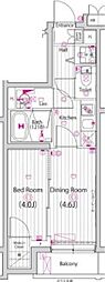 ガーラヴィスタ新板橋 1DKの間取図画像