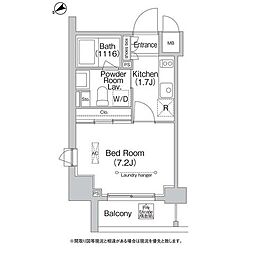 エミネンス高輪台 1Kの間取図画像