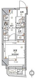 クレイシア西蒲田 1Kの間取図画像