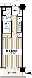 クラッサ中野 1Kの間取図画像