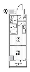 ALTERNA浅草 1DKの間取図画像