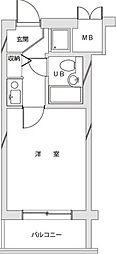ライオンズテラス武蔵小金井 1Kの間取図画像