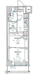 ガリシア目黒大岡山 2Kの間取図画像