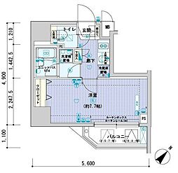 メインステージ文京春日 1Kの間取図画像