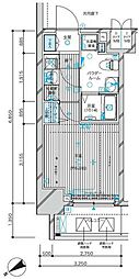 メインステージ蒲田6エグザ 1Kの間取図画像